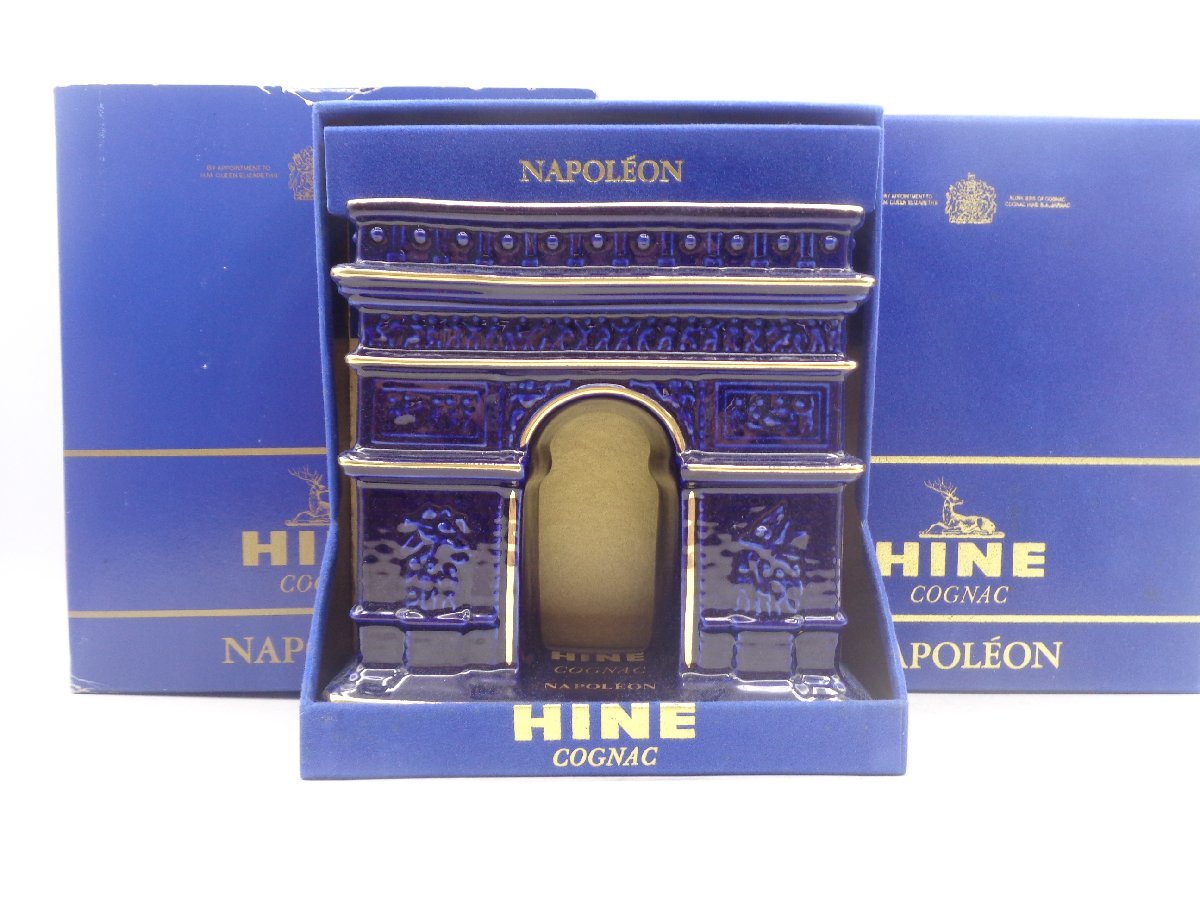 HINE NAPOLEON ハイン ナポレオン ブランデー 凱旋門 陶器ボトル 青 箱入 未開封 古酒 X206253