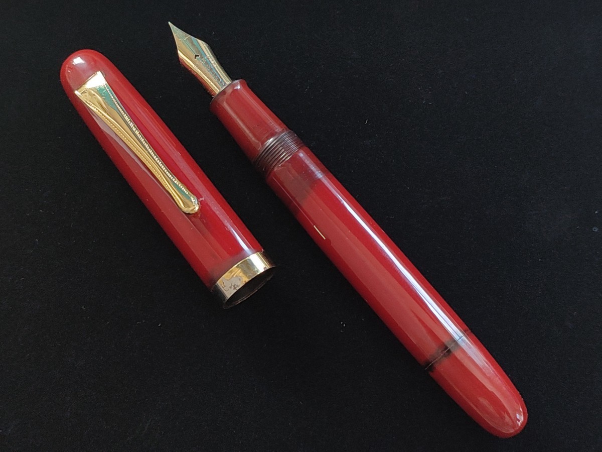 エボナイト インキ止め式 万年筆 酒井軸 兜木ペン先