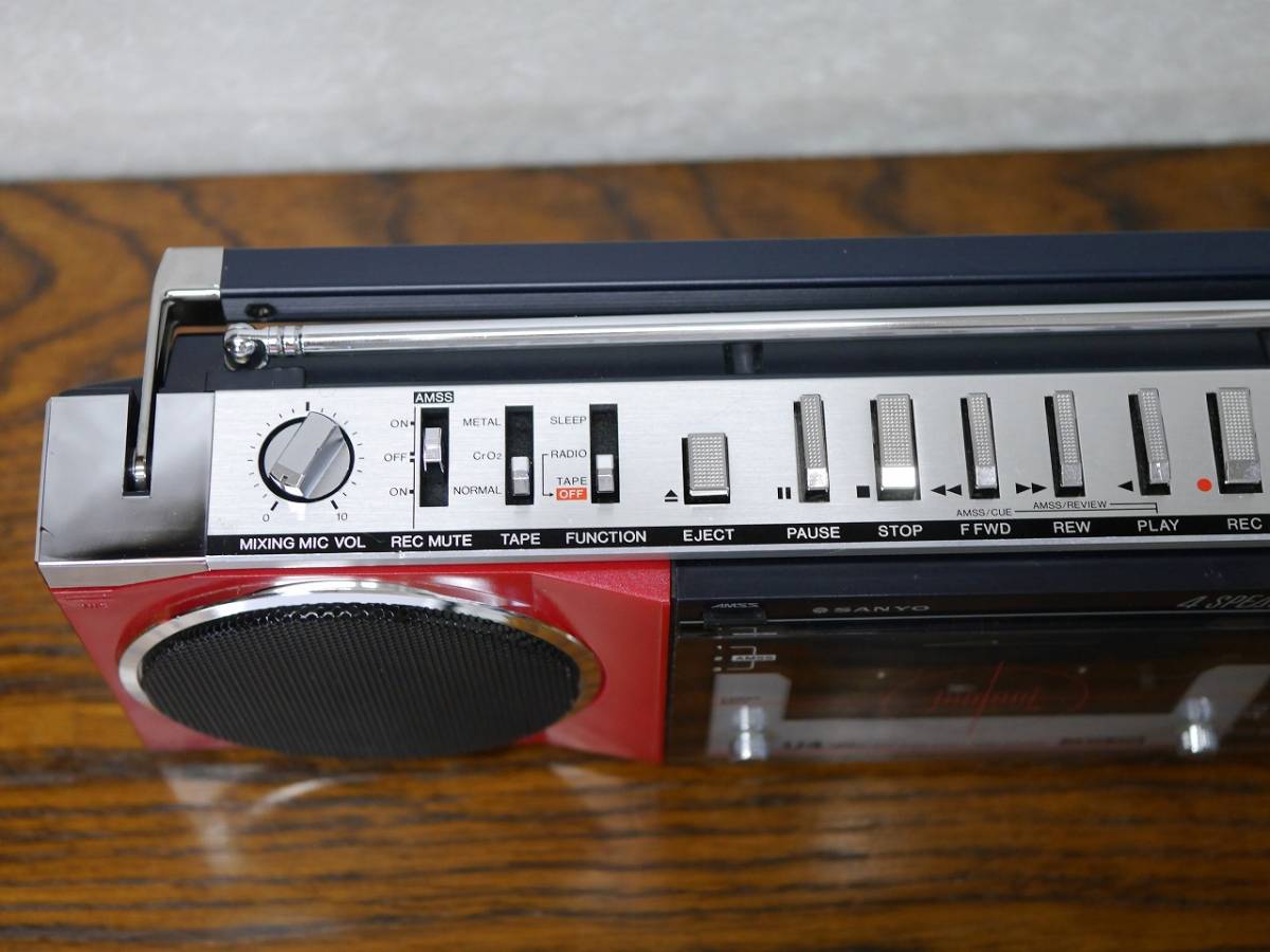SANYO MR-U4SL (R)レッド おしゃれなテレコ スリム FM/AMステレオ