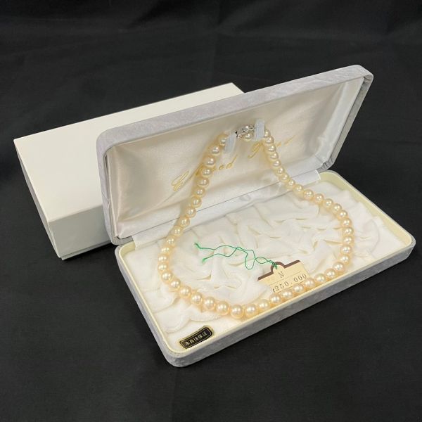 FDc221Y06 本真珠 パール ネックレス 留め具 K14WG アクセサリー ケース 箱付き