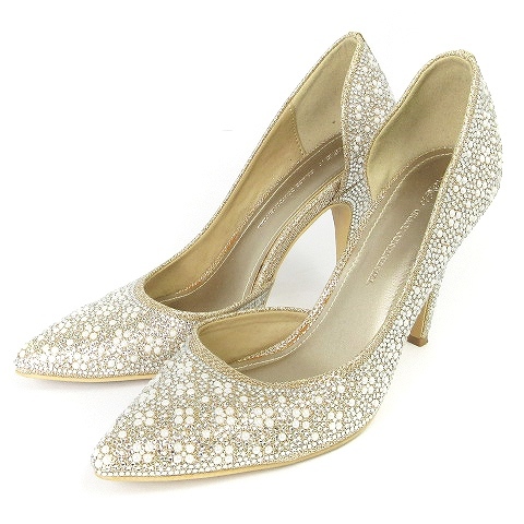 ダイアグラム グレースコンチネンタル Diagram GRACE CONTINENTAL パンプス ビジュー ピンヒール ストーン シルバーカラー 38 24cm相当 靴