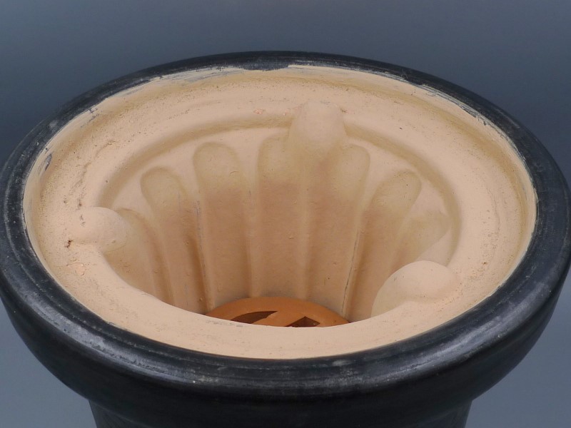 黒七輪 – : 大型 杉松製陶 10号 未使用 保管品 三河陶器 特選