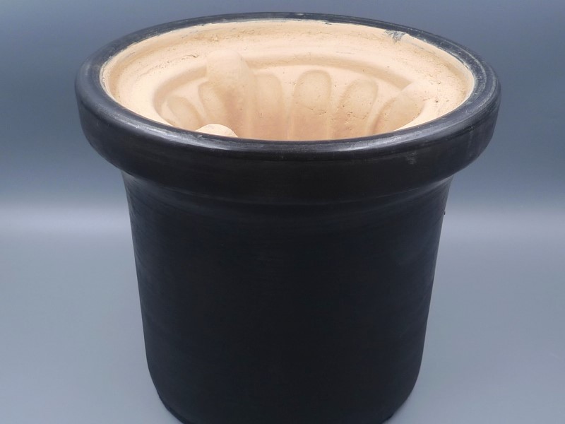 黒七輪 – : 大型 杉松製陶 10号 未使用 保管品 三河陶器 特選