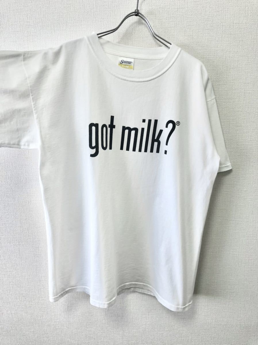 90's GOT MILK? VINTAGE TEE L ビンテージ アート プリント 半袖 Tシャツ 白 パロディー apple google maxell XL ハーゲンダッツ 企業_2