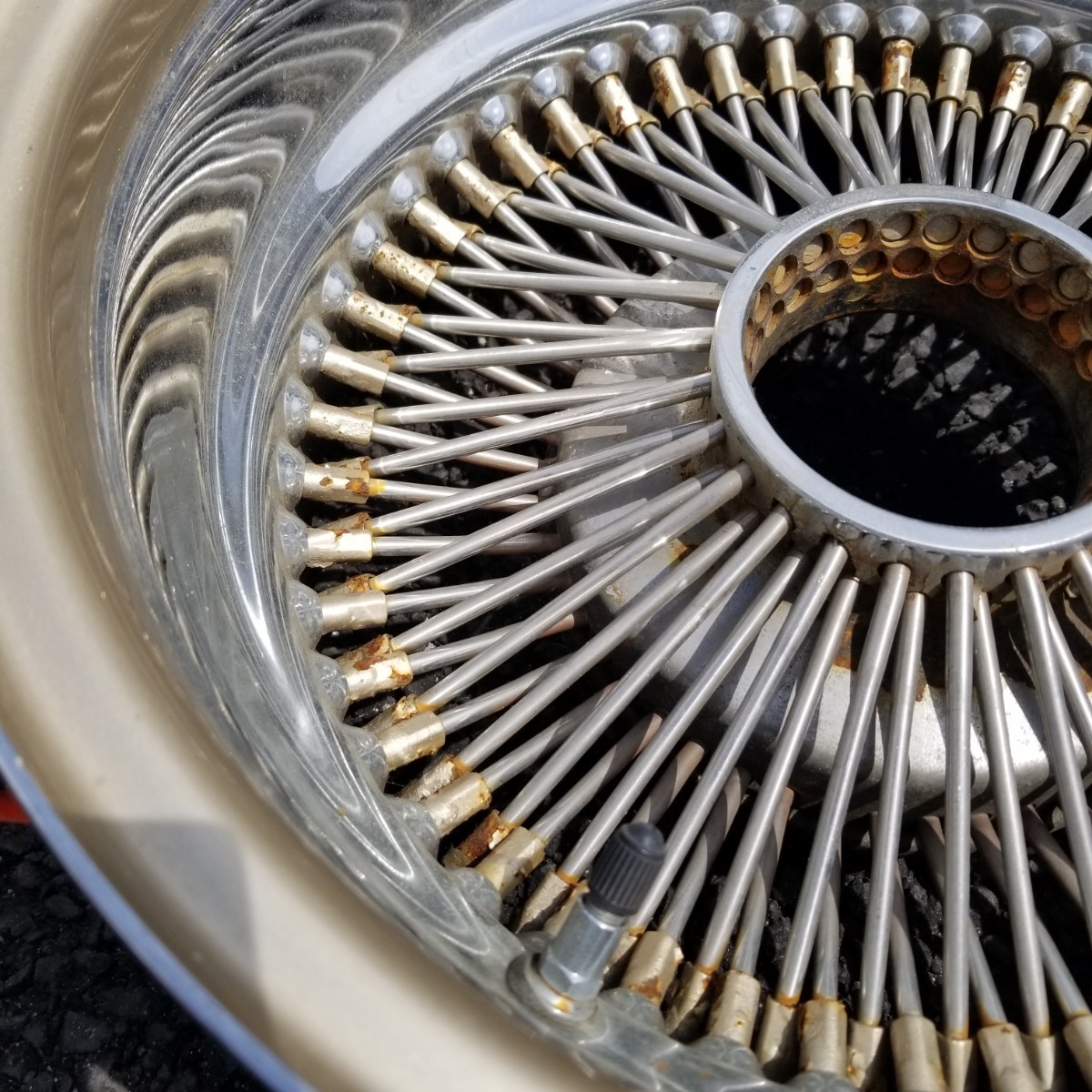 不明 LA WIRE WHEEL ワイヤーホイール 14インチ 7J リバース ワイヤー 