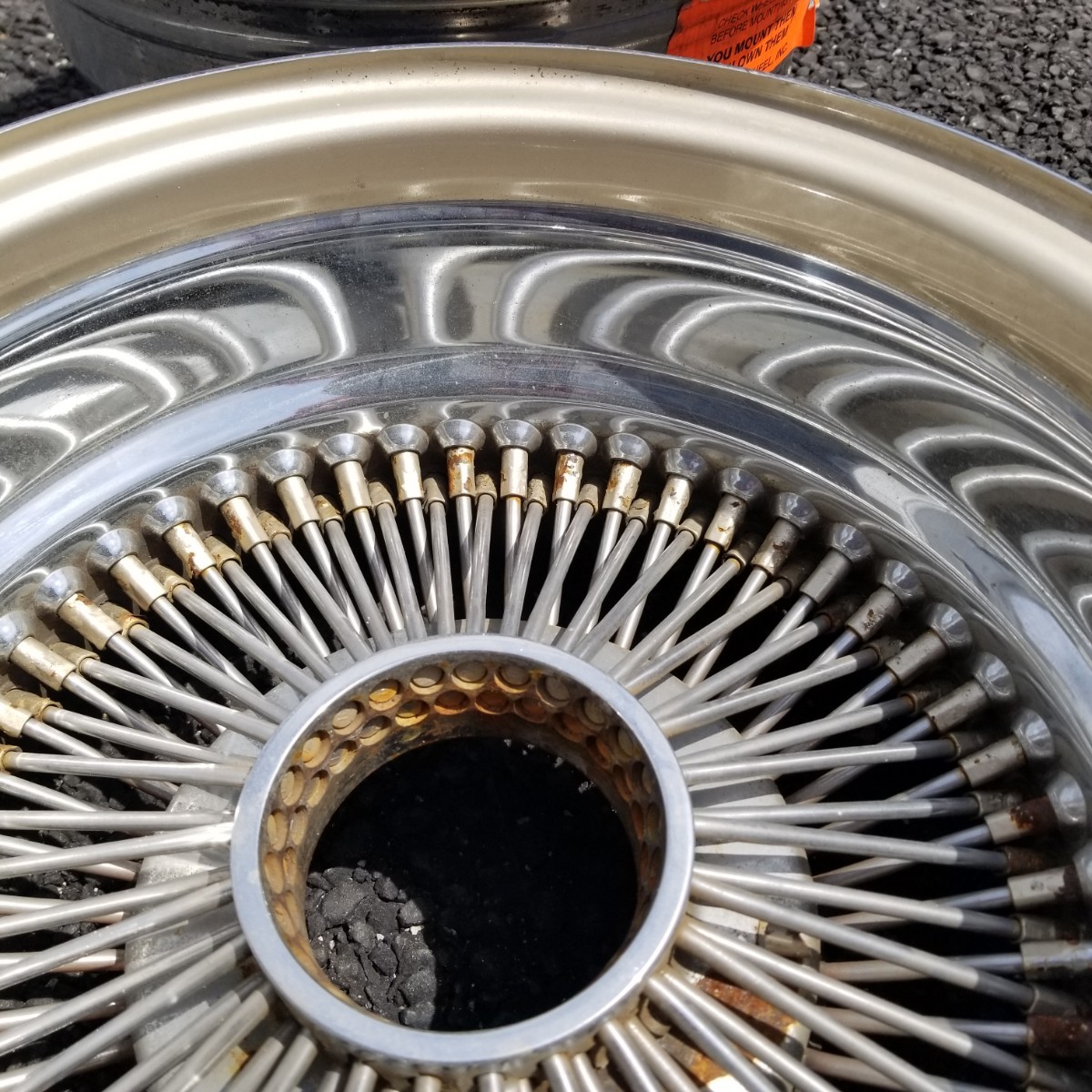 不明 LA WIRE WHEEL ワイヤーホイール 14インチ 7J リバース ワイヤー 