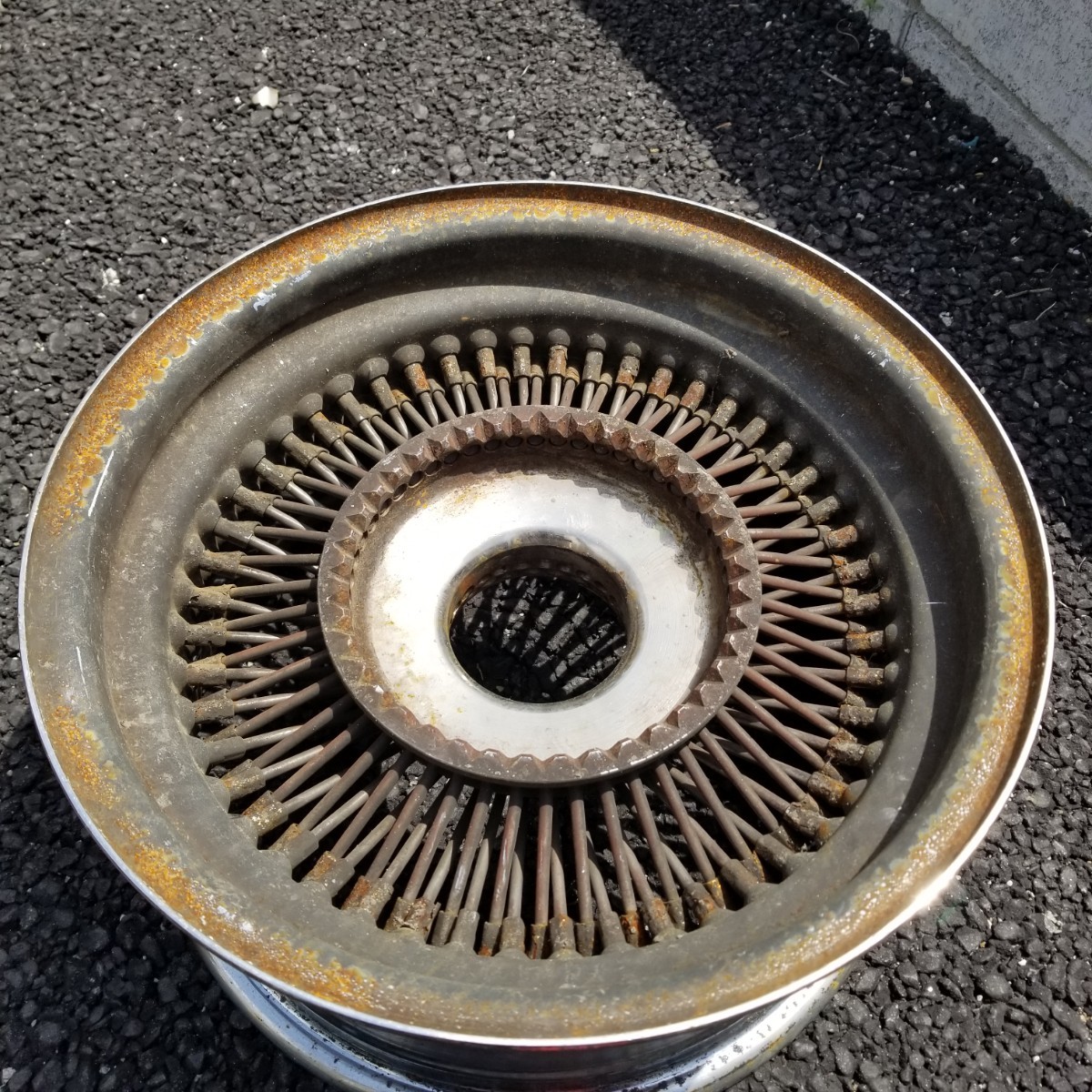 不明 LA WIRE WHEEL ワイヤーホイール 14インチ 7J リバース ワイヤー 