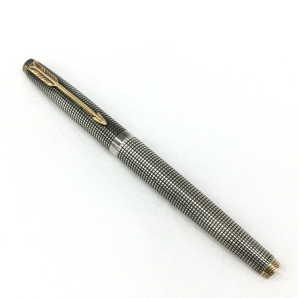 【現状品】PARKER 万年筆 75 シズレ　スターリングシルバー F字　14K パーカー PARKER スターリングシルバー ペン先 万年筆 14K パーカー75