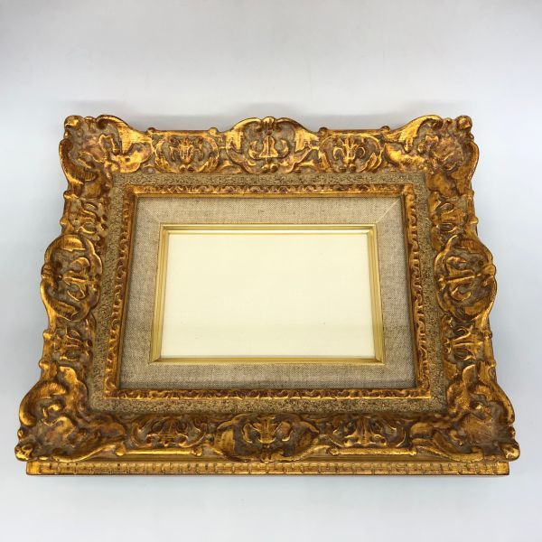【18437】額縁 写真立て フォトフレーム アートフレーム 壁掛け 古代ゴールド アンティーク 経年保管品 中古品 梱包80サイズ