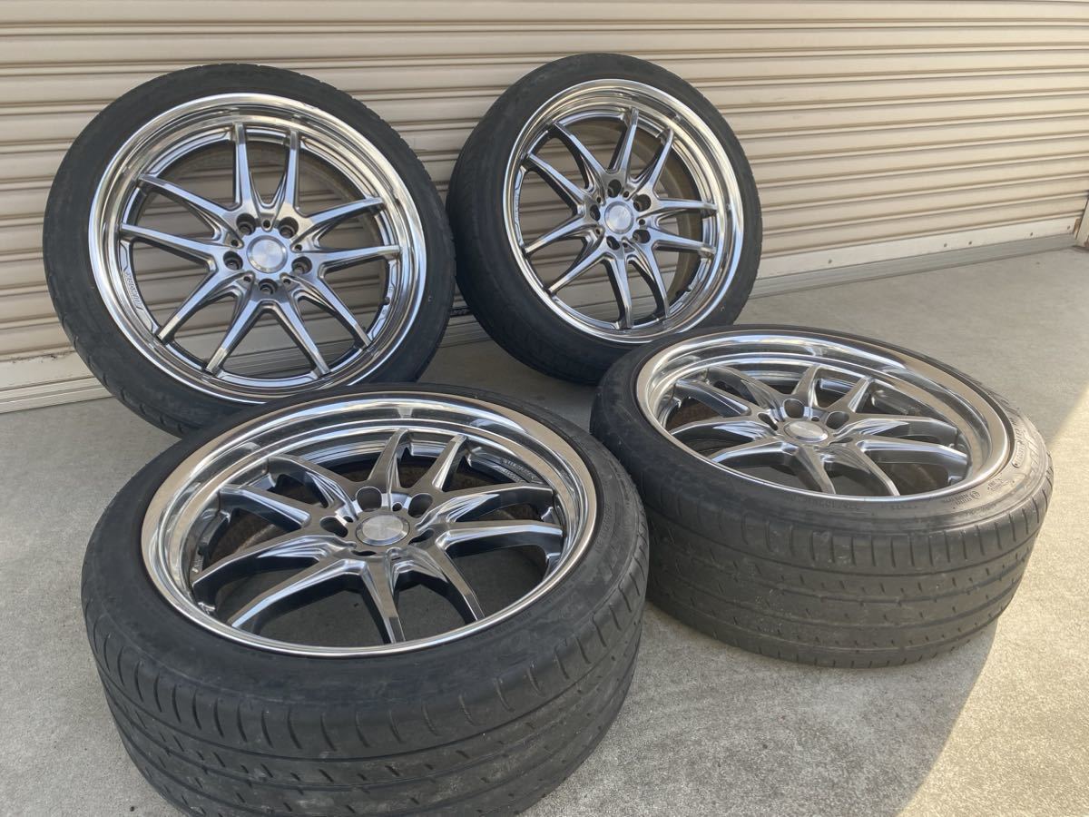希少 WORK ワーク XSA XS4 04C 戦 アルミ ホイール 深リム メッキ 19 