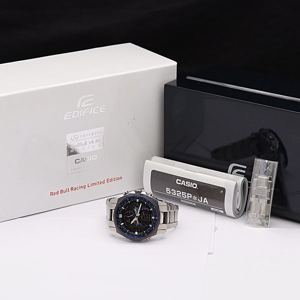 1円 稼働 良品 カシオ 電波ソーラー EQW-A1200RB-1A エディフィス