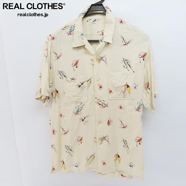 ☆PHIGVEL/フィグベル FLY PATTERN OPEN COLLAR レーヨン 半袖 