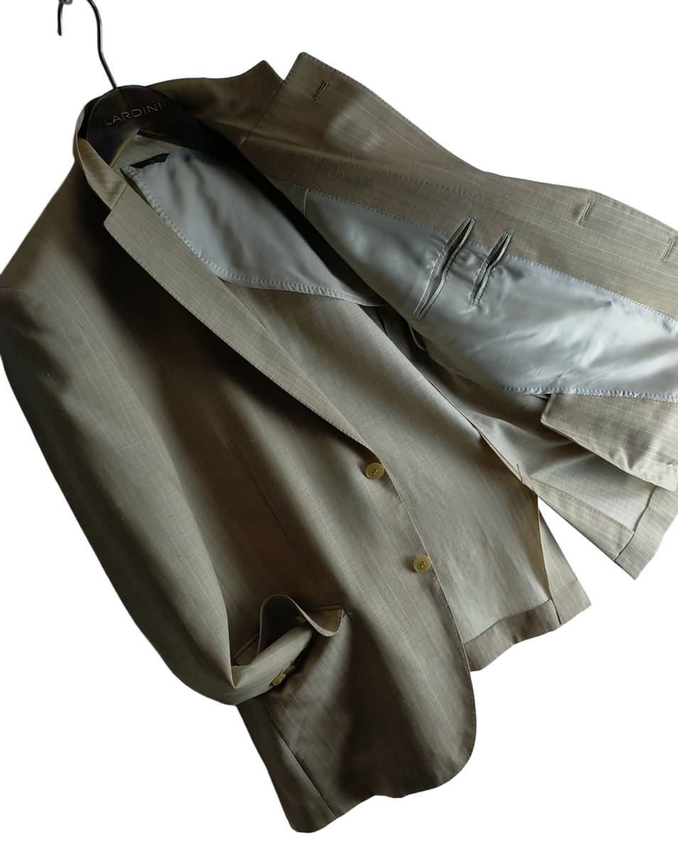 【頂点ランバン!】ゴールドベージュ　■LANVIN■　最高級絹シルク＆麻リネン入りジャケット　完全最高級モデル　輝き別格　メンズ　極美品