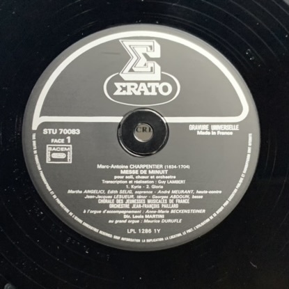 LP☆仏ERATO 続レコード漫談 STU70083☆シャルパンティエ「真夜中の