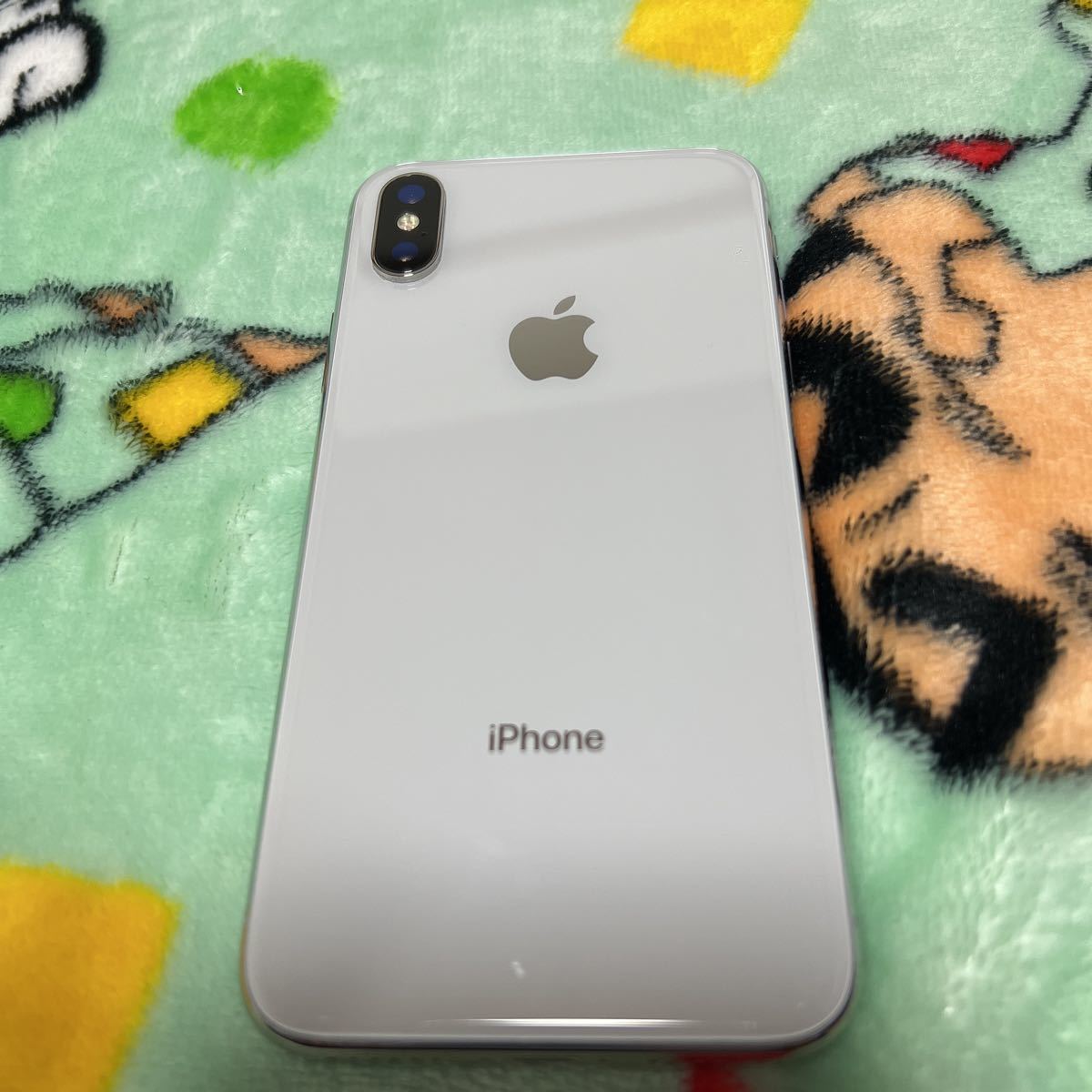 1円～SIMフリー iPhoneX 64GB シルバー バッテリー81% 送料無料 SIM