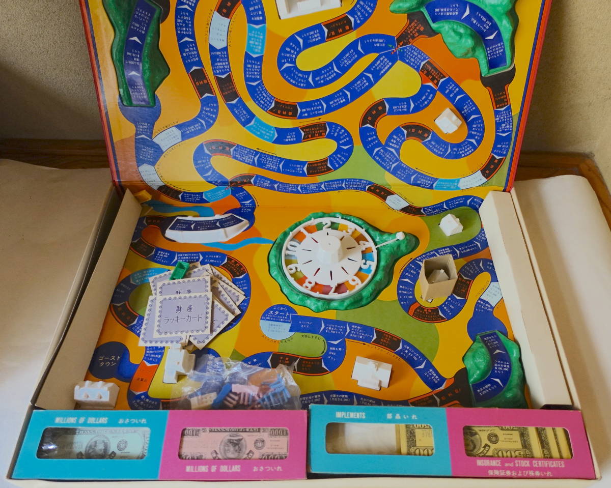 【初代、希少】タカラ ニュー人生ゲームアメリカンゲーム　●新品に近い レア☆初代☆人生ゲーム☆THE GAME OF LIFE☆タカラ☆アメリカンゲーム