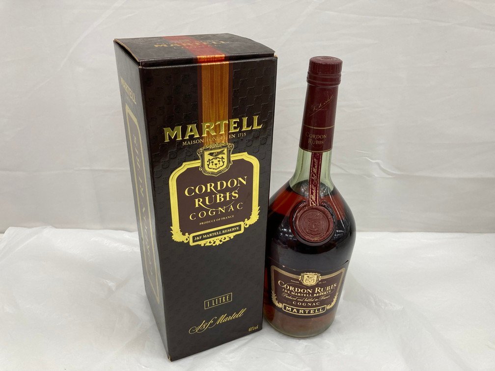BEAA8012】未開栓 CORDON RUBIS COGNAC MARTELL 1LITRE 40％ 箱あり