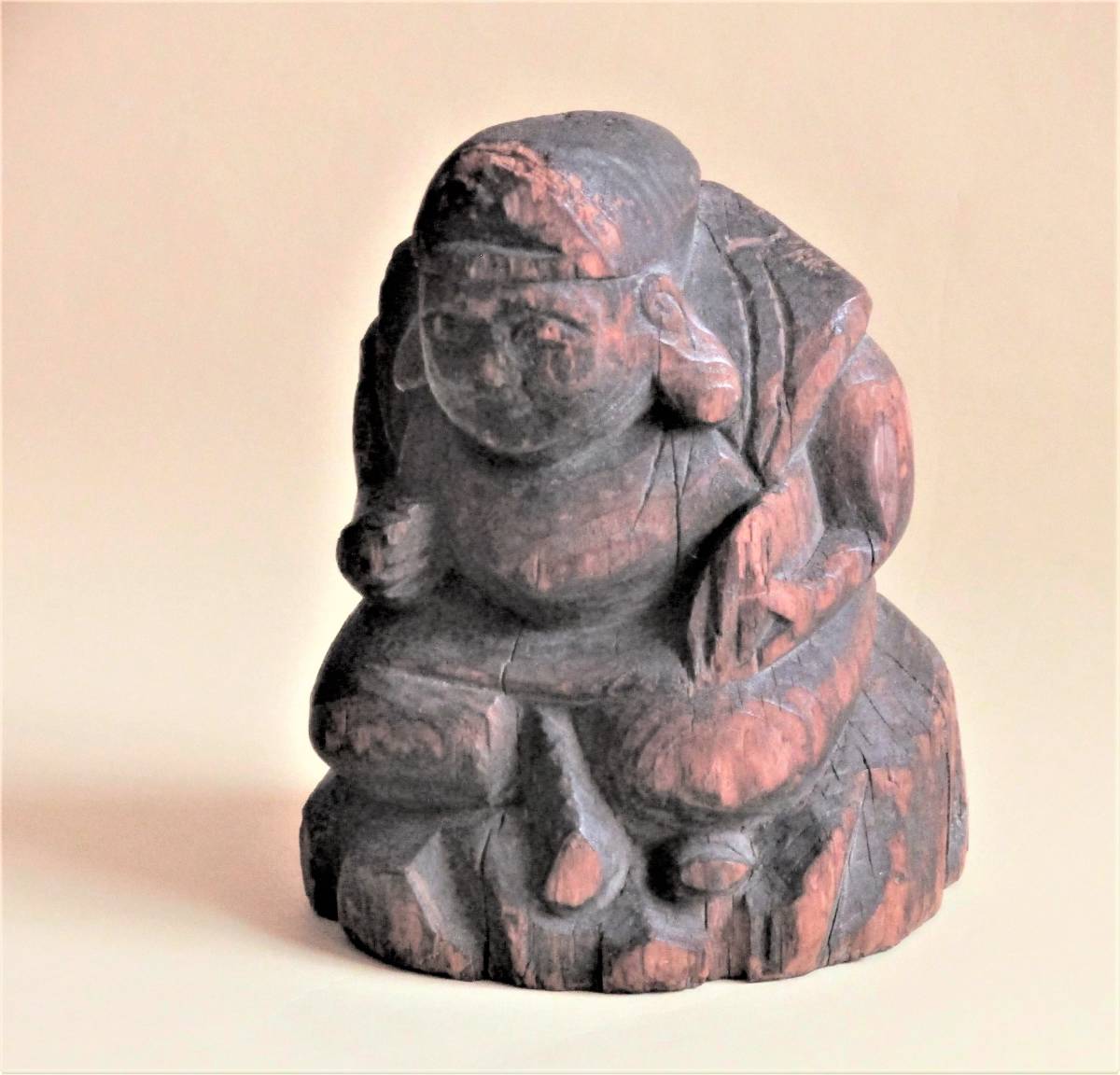 高品質，人気SALE】 恵比寿像 木彫り 骨董 アンティーク 縁起物 置物