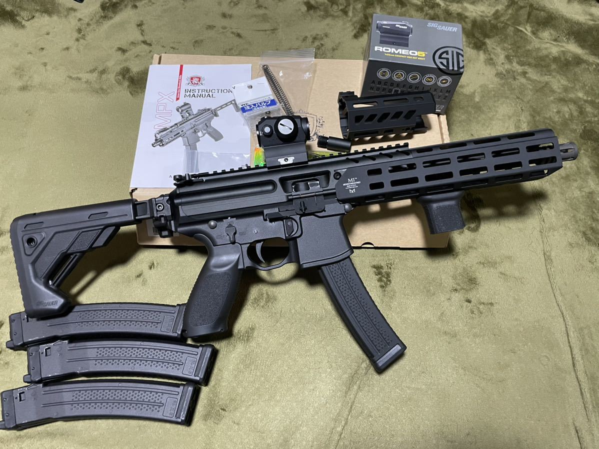 apfg sig mpx gbb ハンドガード ドットサイト ストック カスタム品