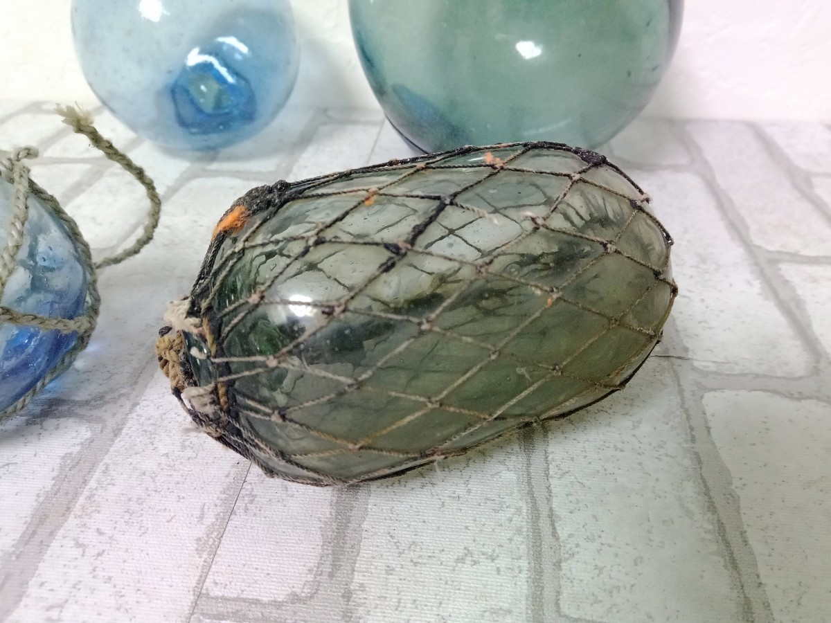 戦前】☆4点セット☆ガラス球☆大きな浮き玉☆ガラス玉☆ビン玉☆気泡 