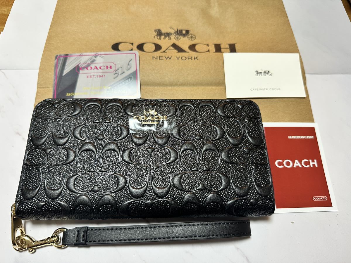 156 新品未使用 1円！ COACH シグネチャー 長財布 アウトレット C7360