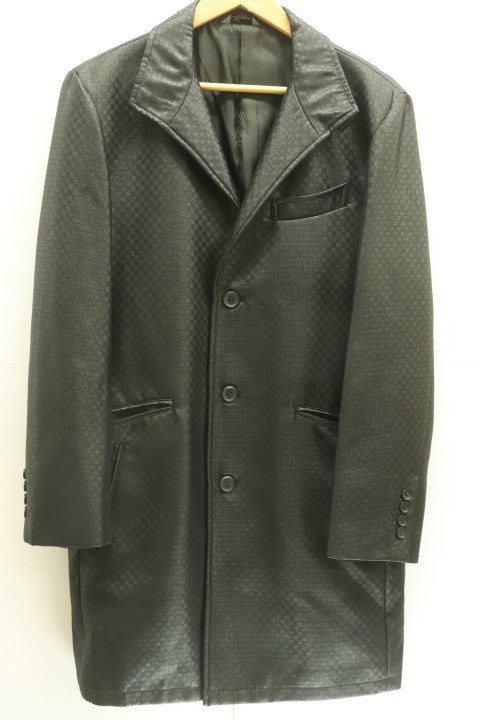 MEN'S TENORAS メンズロングコート - ロングコート/TENORAS/-/黒 ブラック/チェック【中古】