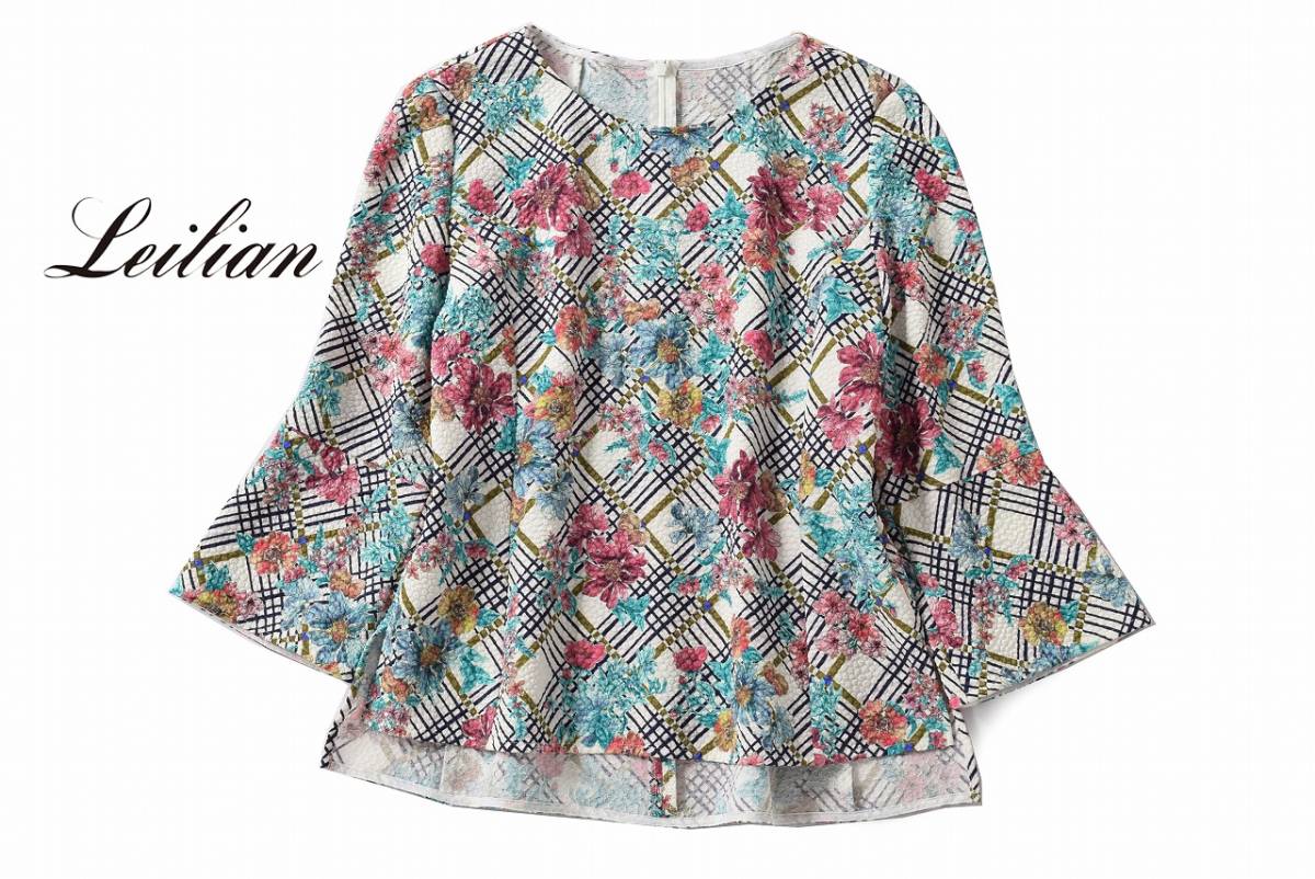 美品★LEILIANレリアン3万★9号/ミセス9号★ブラウスJ207