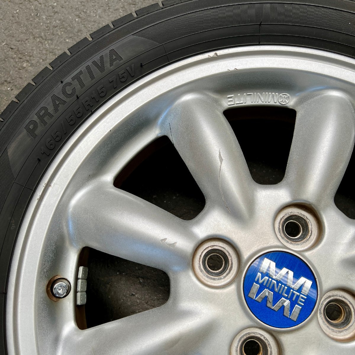 タイヤ付き純正ホイール4本セット ミラジーノ L650S MINILITE(ミニ 