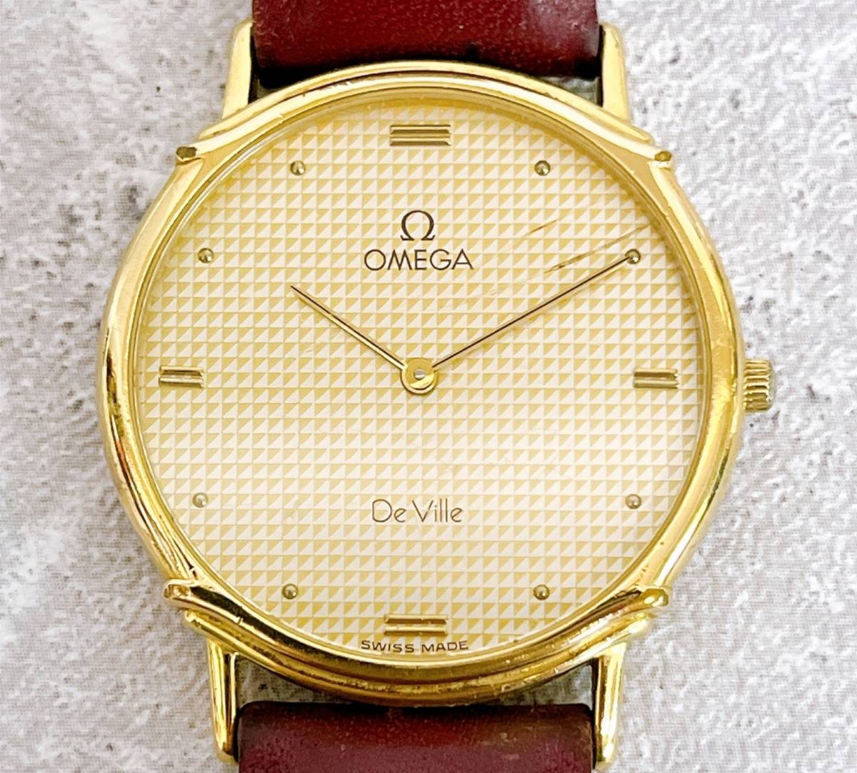 【稼働品】OMEGA デヴィル クォーツ 腕時計 SS デイト ゴールド文字盤 オメガ デビル クォーツ ゴールド文字盤 腕時計 動作未確認 【公式通販】