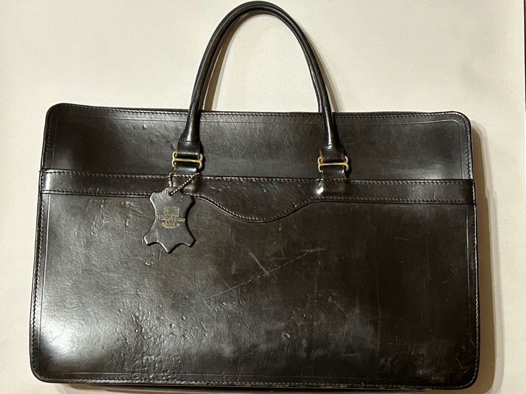 定価12万円 廃盤品 英国製 White House Cox ブライドルレザー ブリーフケース ビジネスバッグ グレンロイヤル エッティンガー 大峡製鞄 