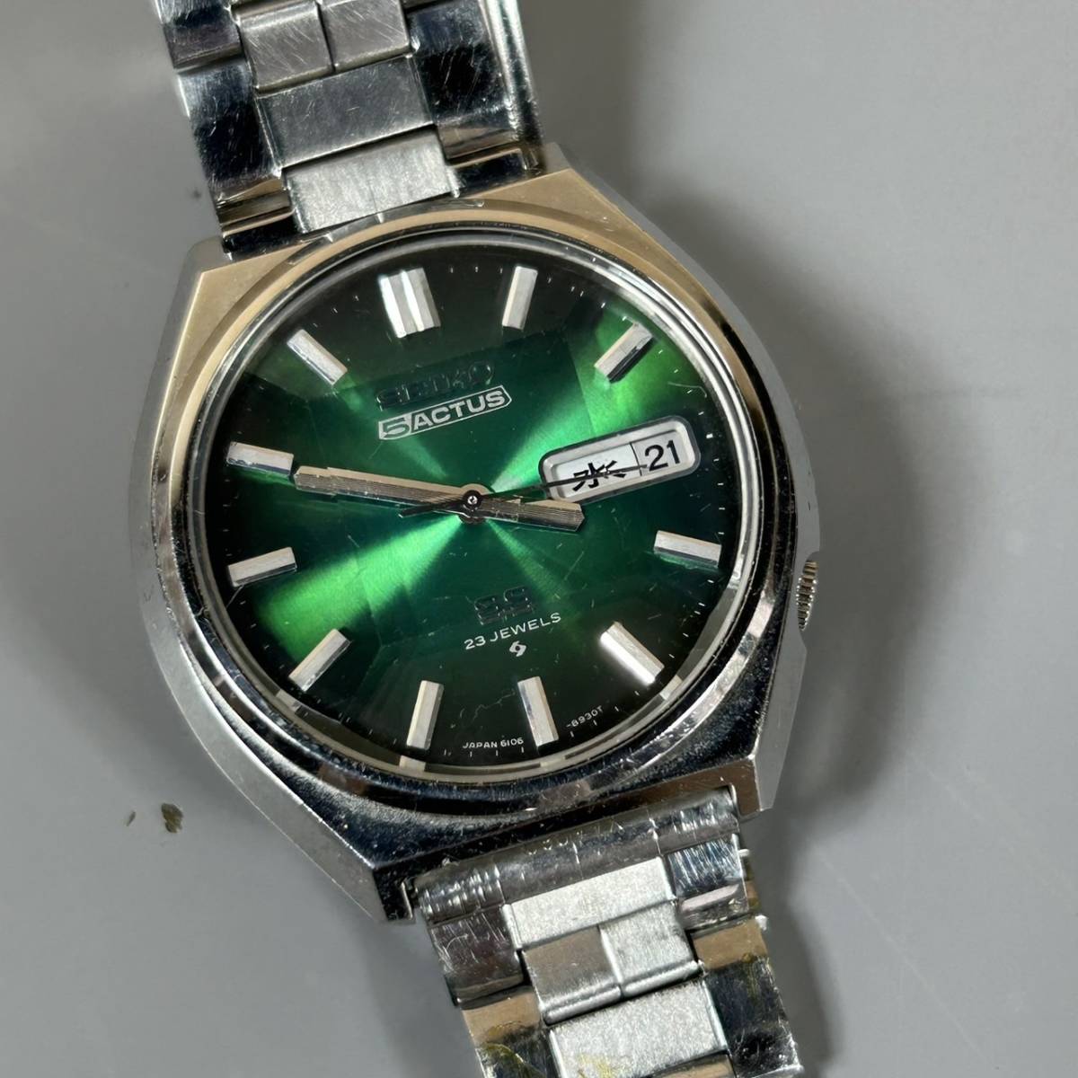 ☆SEIKOセイコー 5 ACTUS SS 23石 自動巻き 腕時計 6106-8690 動作品 