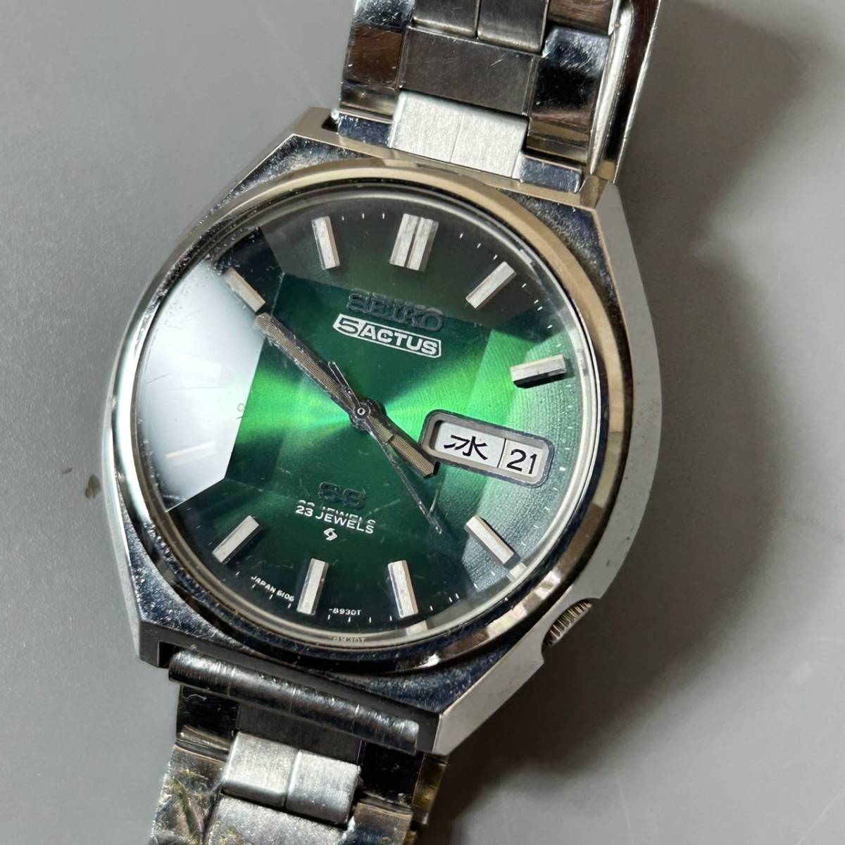 ☆SEIKOセイコー 5 ACTUS SS 23石 自動巻き 腕時計 6106-8690 動作品 