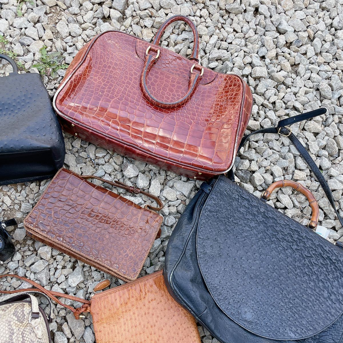 ジャンク】エキゾチックレザー パイソン クロコダイル タートル