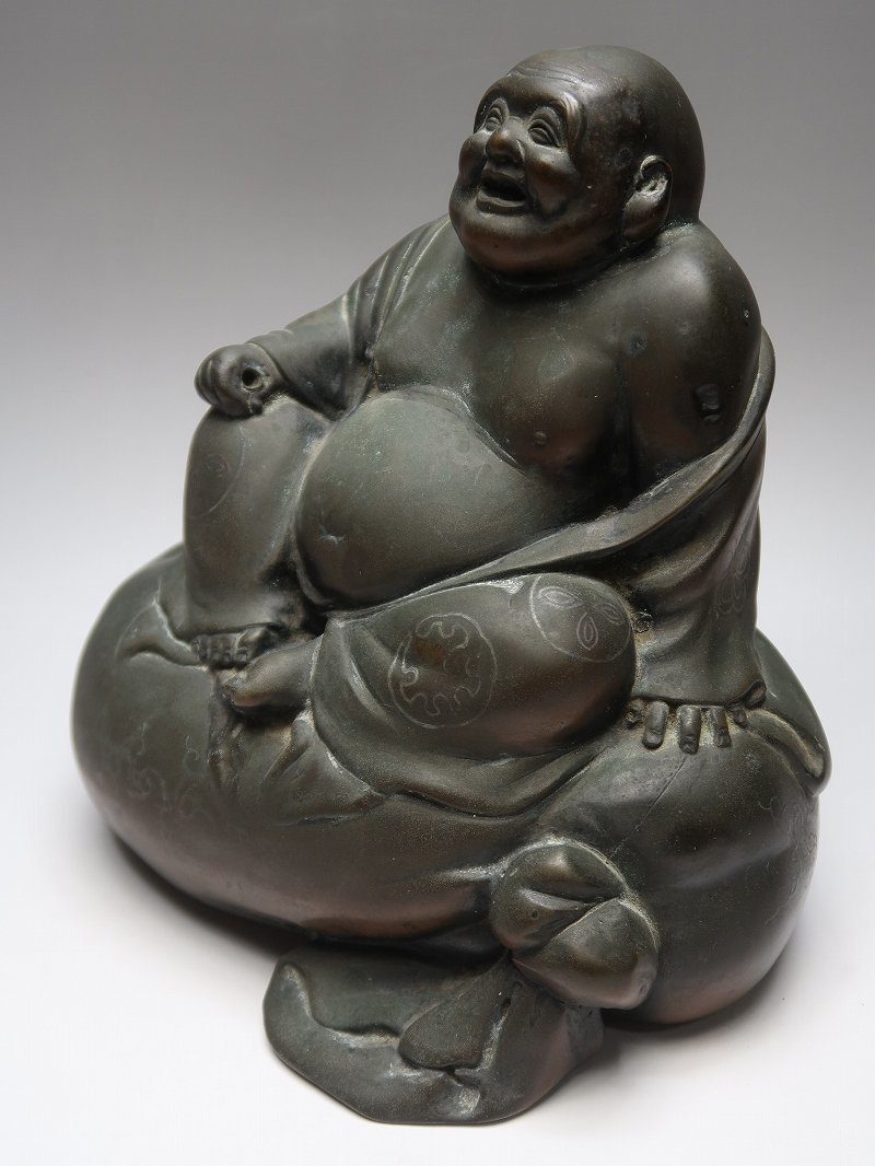 七福神 布袋様 2025年最新Yahoo!オークション 銀象嵌布袋像 古銅 香