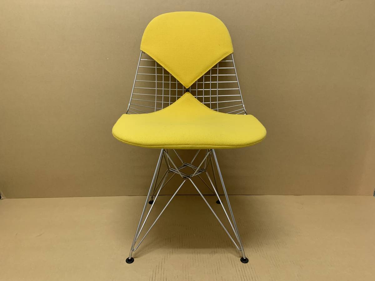■□Herman Miller ハーマンミラーイームズ ワイヤーチェアEAMES WIRE CHAIR ビキニパッド/イエロー（オリジナル）■□
