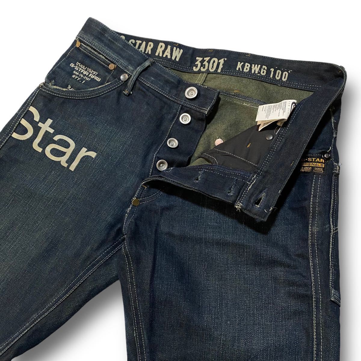 ジースターロゥ MEN JACK LOOSE TAPERED SENIOR バイカー デニム パンツ ジーンズ サイズ32