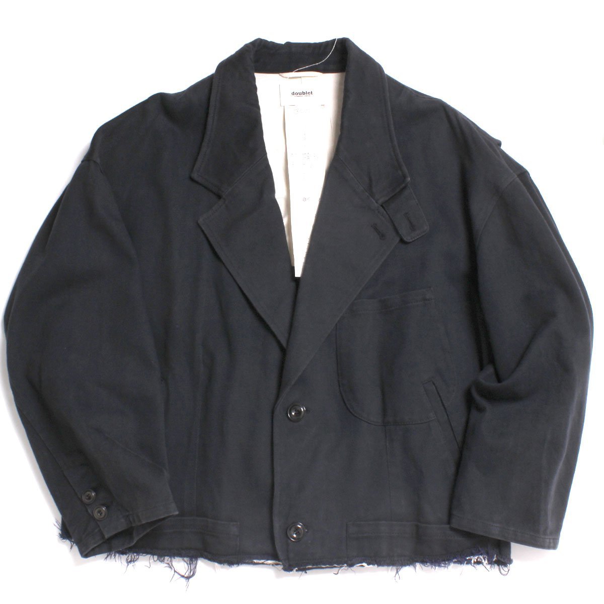 21ss doublet SILK CHINO CUT-OFF JACKET 定価63，800円 sizeS D.NAVY 