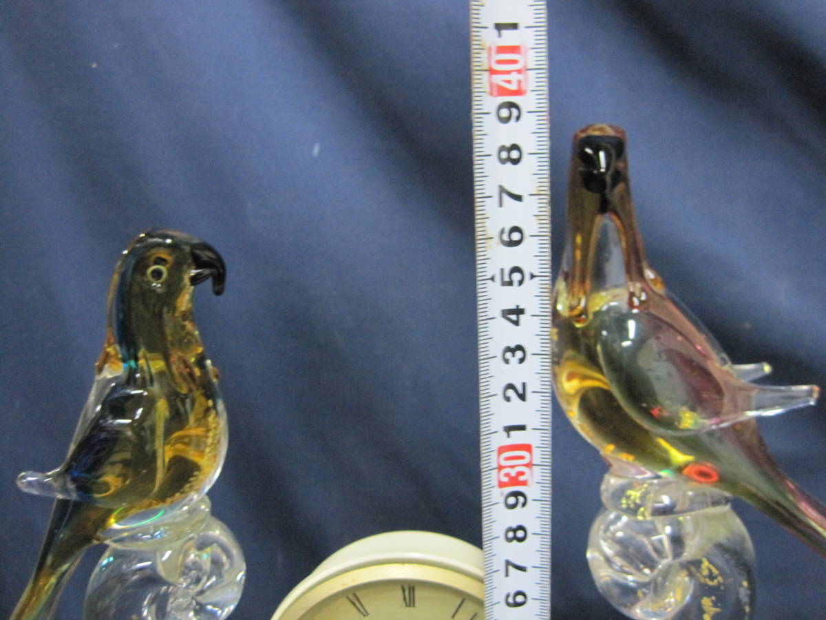 J160】 Multi Glass マルティグラス 工芸ガラス 鳥 オウム ゴールド