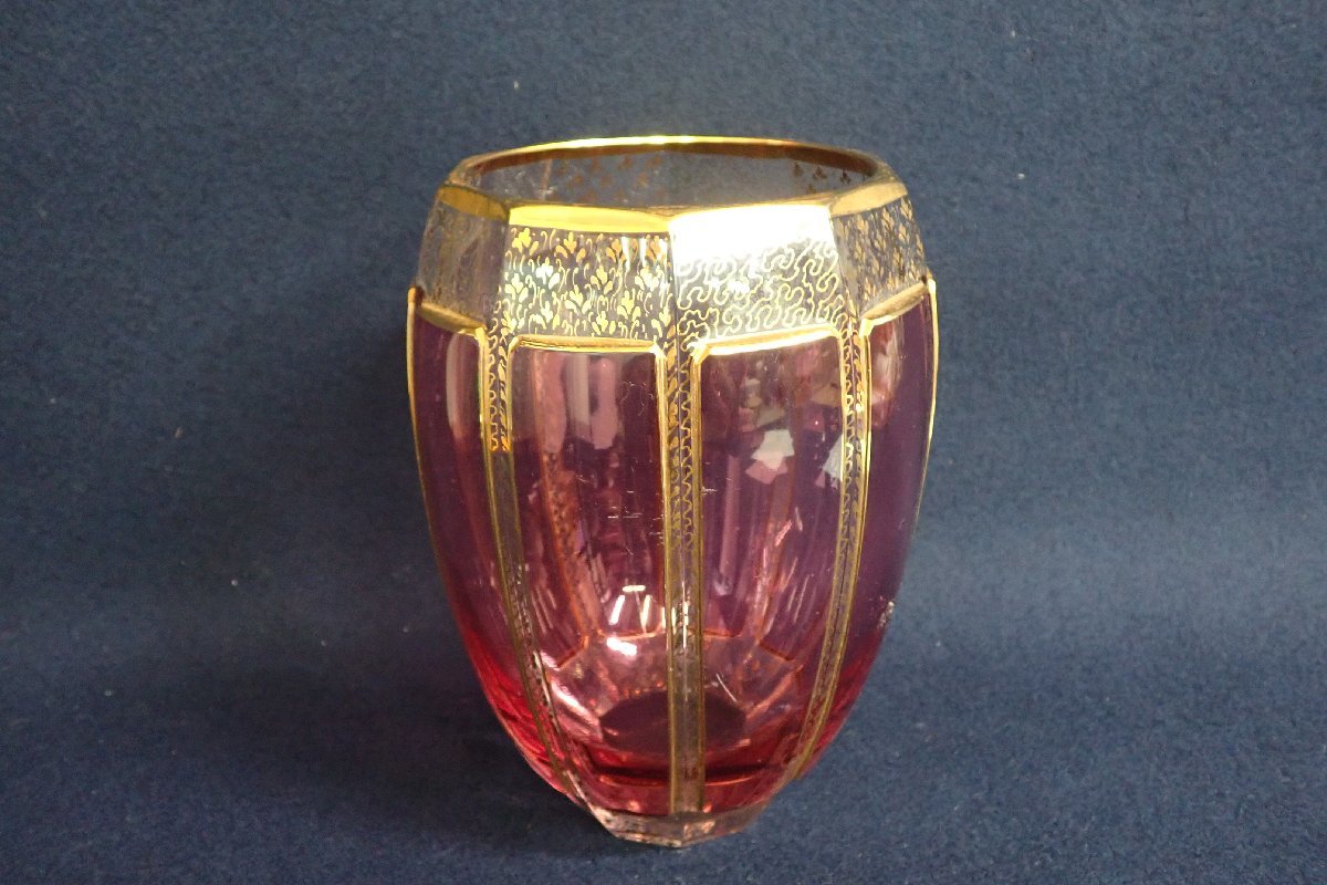 YB】江戸切子ガラス鉢・ギヤマン・専用箱付属 ☆日本古玩骨董23Y1044