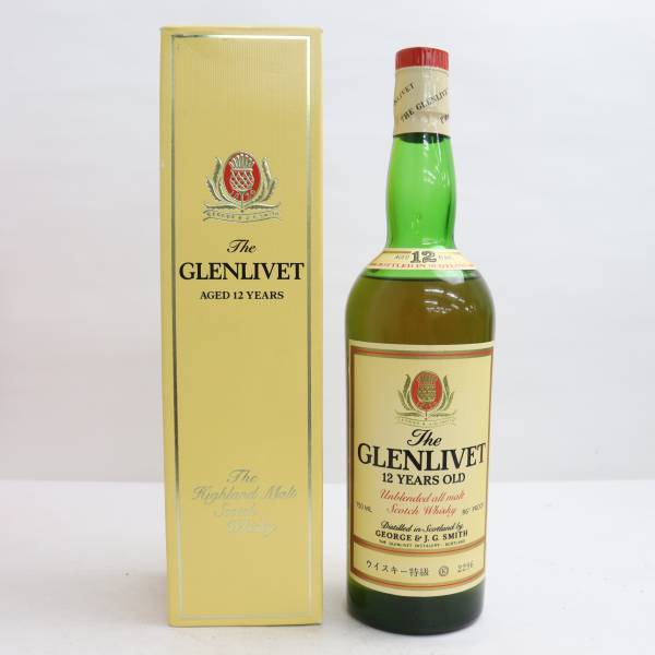 GLENLIVET（グレンリベット）12年 旧 赤アザミ アンブレンデッド オールモルト 43% 750ml S23E180010