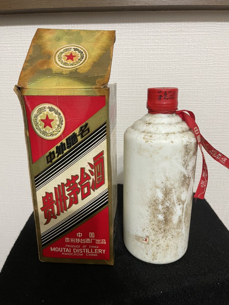 貴州茅台マオタイ 酒 古酒ラベル 無し 500ml度数不明899g箱付き