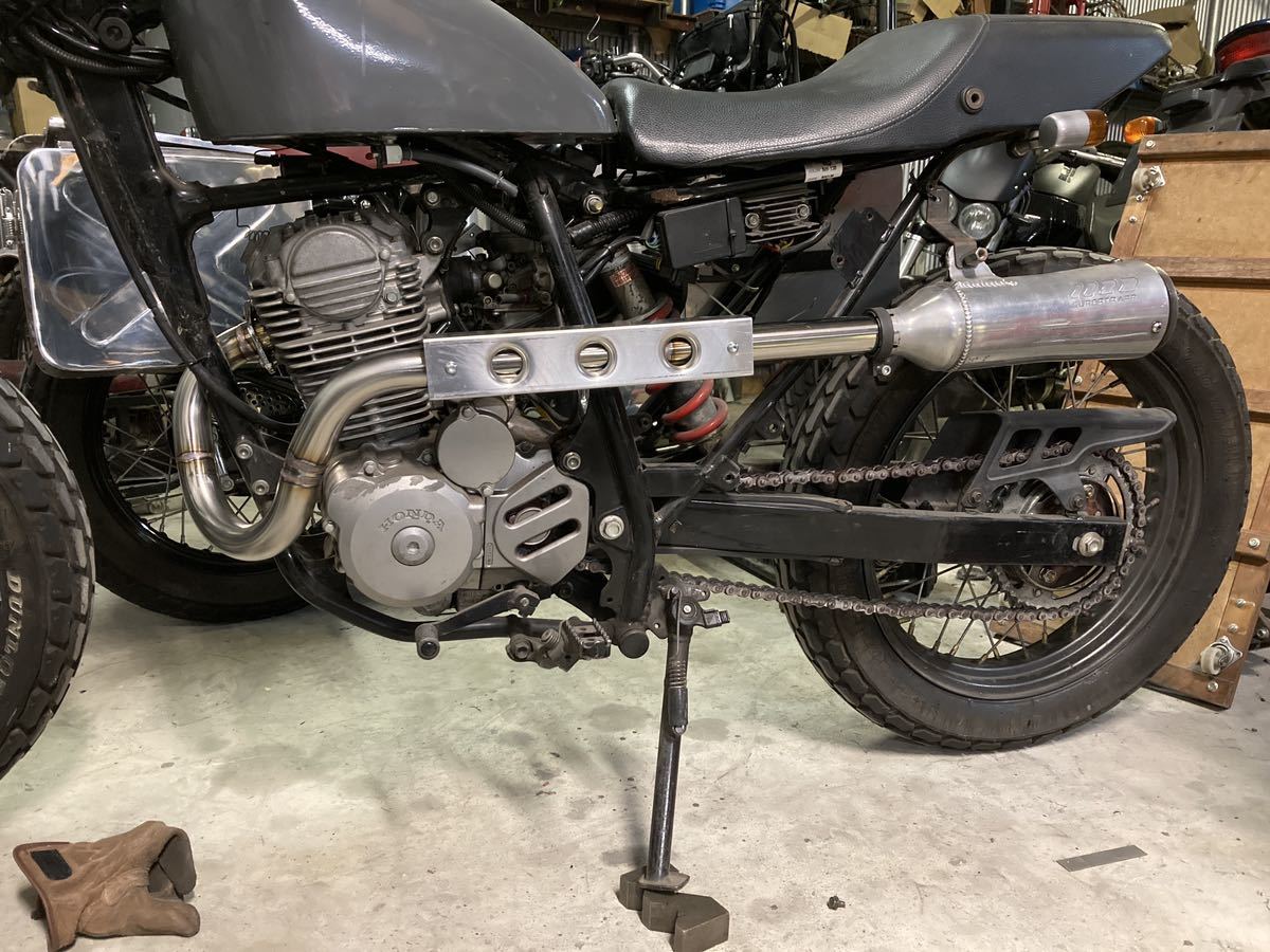 FTR223 左出しマフラー ftr223 左出しアップマフラー 38φ ワンオフ ステンレス エキパイ