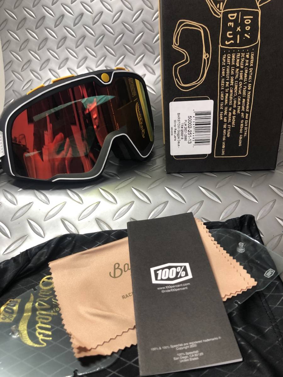 ☆ BARSTOW ゴーグル Deus 100％ Mirror Red Lens 50002‐251‐13 ☆ 100%