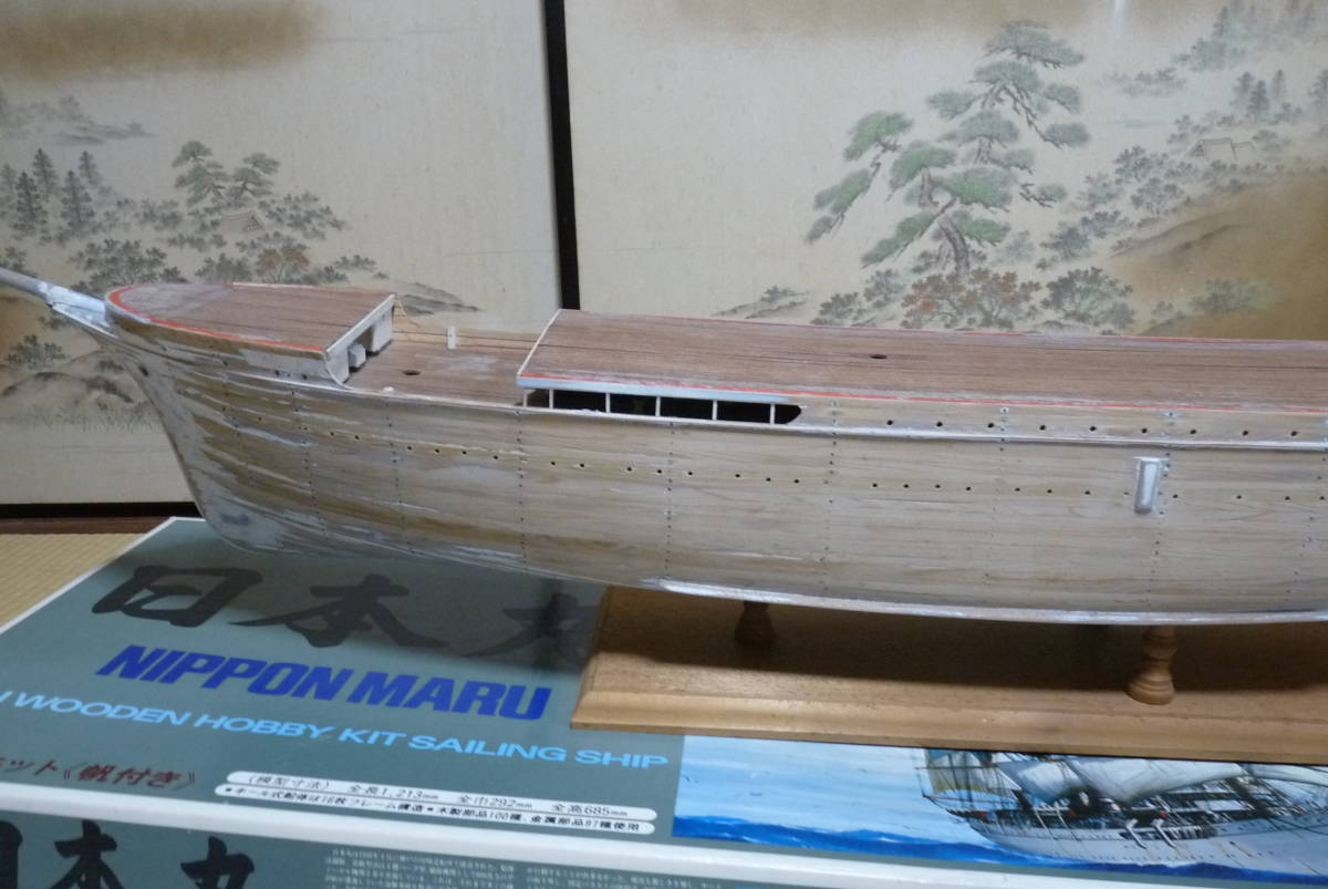 1/80木製帆船模型日本丸、模型、飾り、置物、部品のチェック済み、船