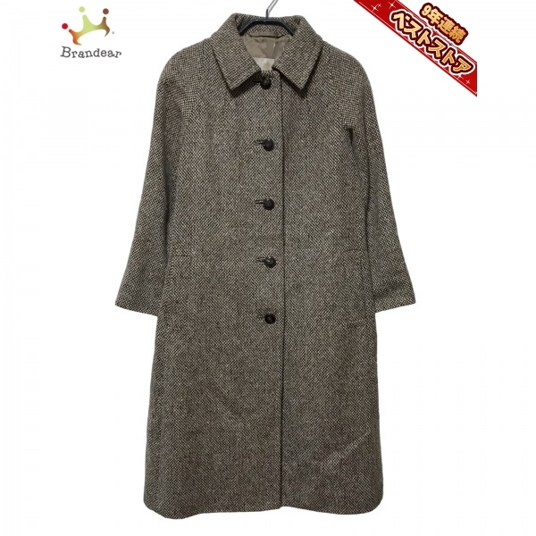 アクアスキュータム Aquascutum アイボリー×ダークブラウン×マルチ 