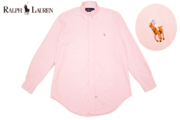 Y-5712☆美品☆Ralph Lauren ラルフローレン☆ピンクカラー ポニーロゴ