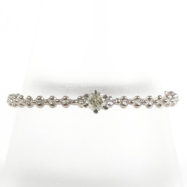 K10WG リング 指輪 19号 イエローダイヤ 0.05 総重量約1.0g 中古 美品 送料無料☆0315