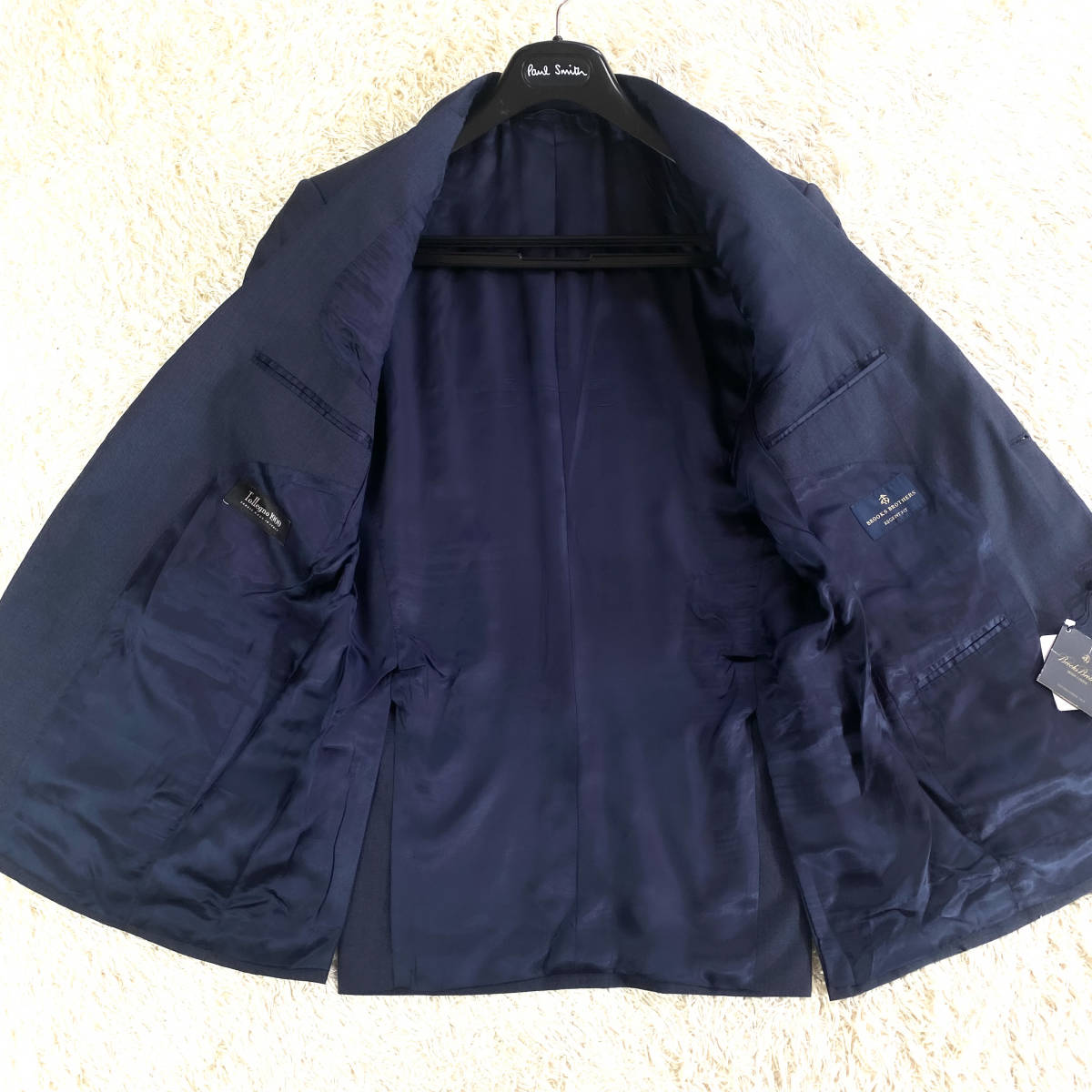 極美品XL.LL!BROOKS BROTHERS Tollegno1900セットアップスーツ42R44W 