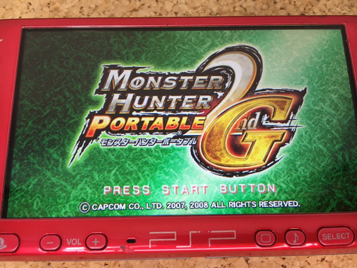 全国無料，人気 【値下げ、動作確認済】SONY PSP 3000 ラディアントレッド モンスターハンターポータブル 2ndG付