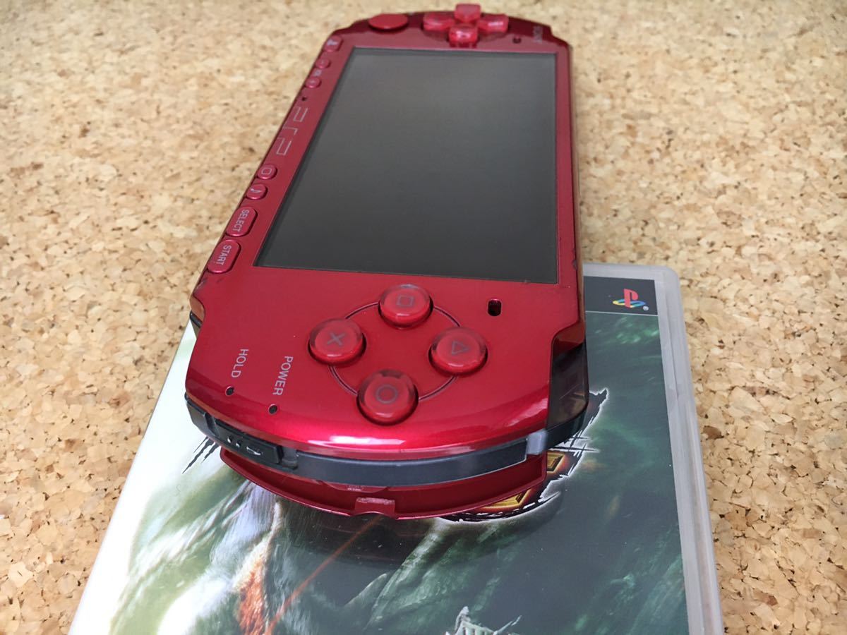 全国無料，人気 【値下げ、動作確認済】SONY PSP 3000 ラディアントレッド モンスターハンターポータブル 2ndG付